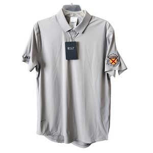 NWT BYLT Tour Polo Shirt Gray Performance Stretch Breathable Men's Medium‎ Read